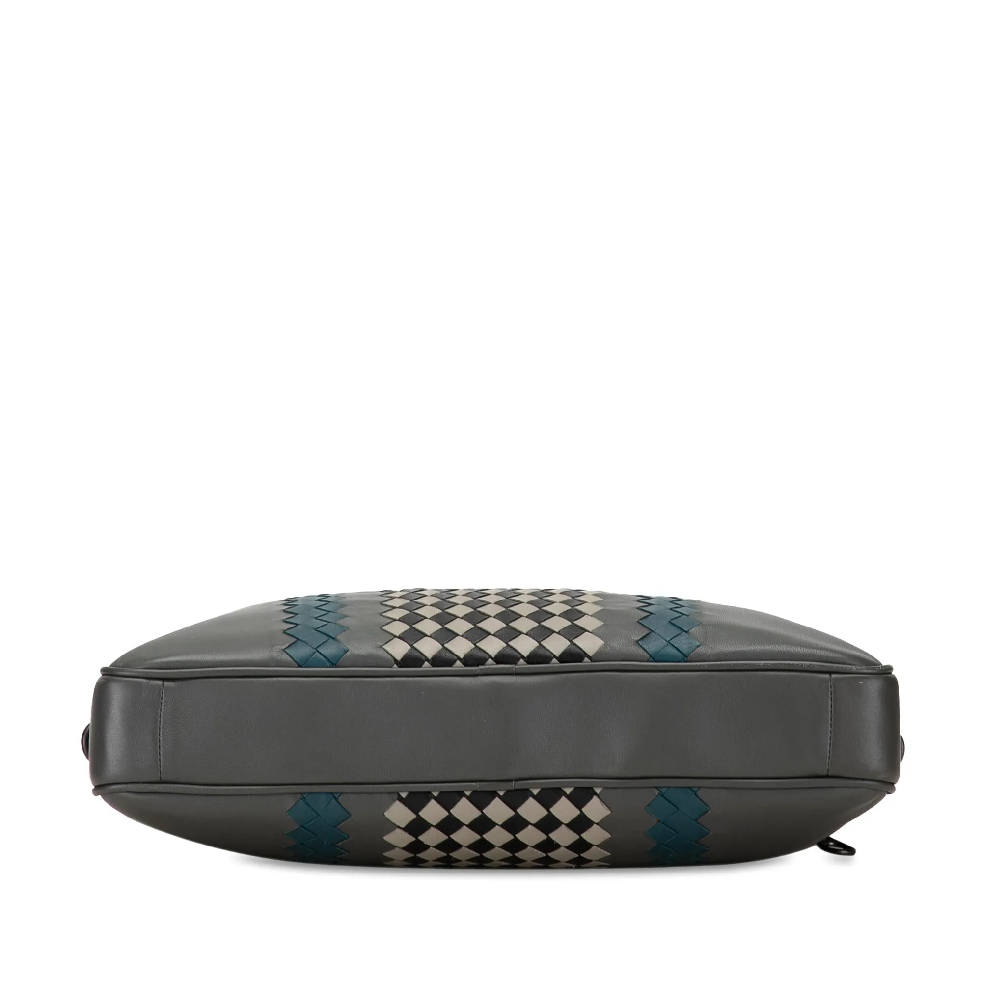 Bottega Veneta Intrecciato-Trimmed Leather Briefcase (SHG-XfagZD)