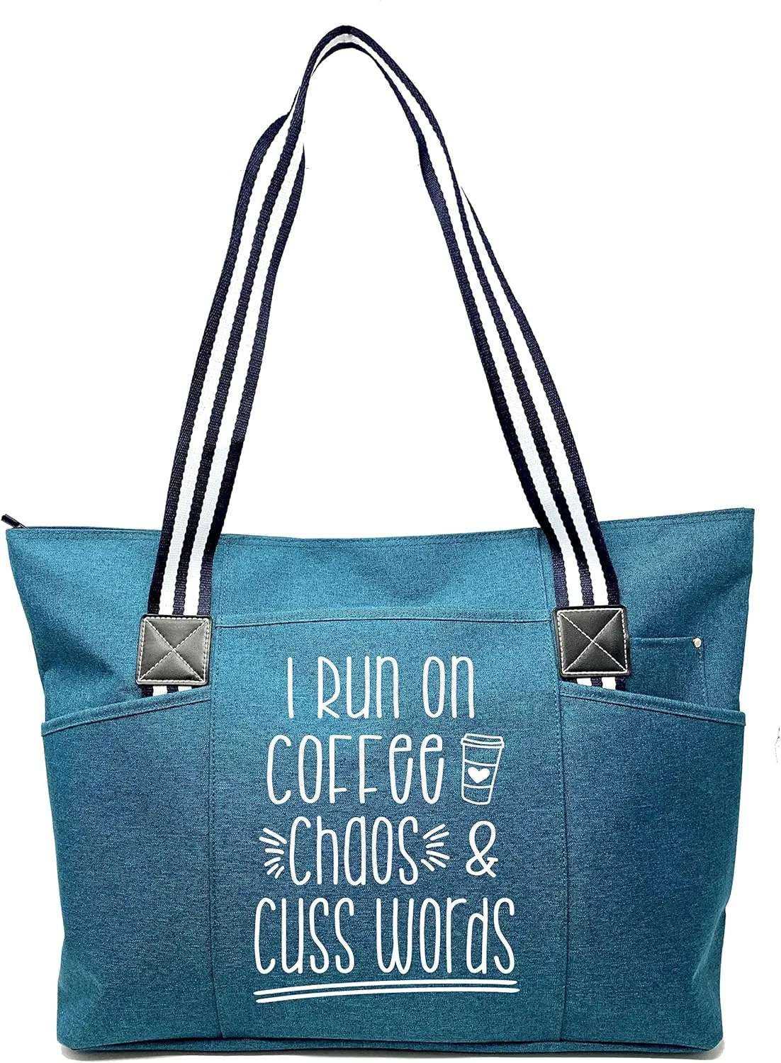 Brooke & Jess - Boss Lady Zippered Pocket Canvas Tote Bag - Gift Ideas for Female Bosses, Thank You Office Appreciation Gift