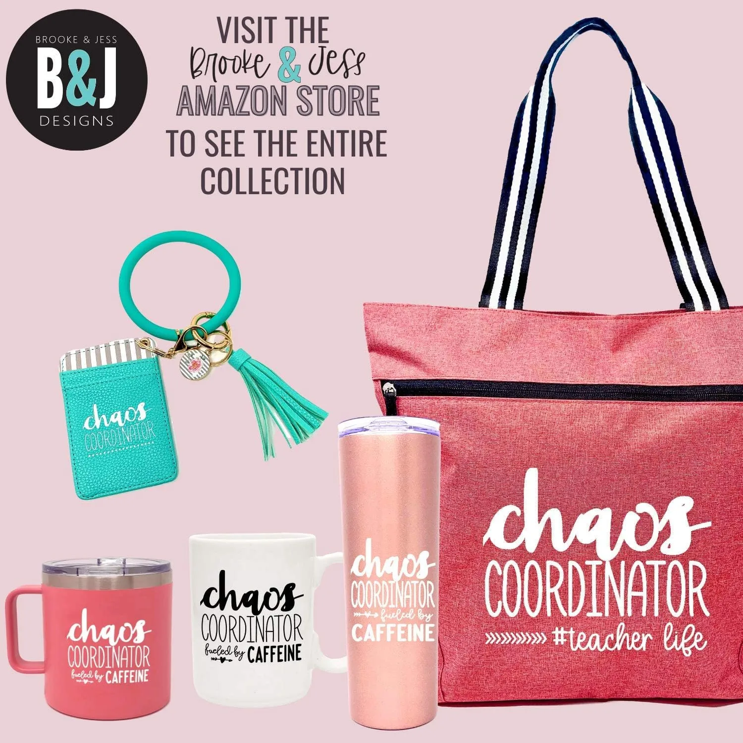 Brooke & Jess - Boss Lady Zippered Pocket Canvas Tote Bag - Gift Ideas for Female Bosses, Thank You Office Appreciation Gift