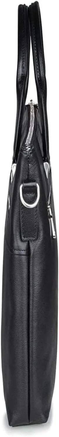 Business Briefcase Handbag, Simple Business Bag Leather Briefcase Shoulder Messenger Satchel Cowhide 15inch