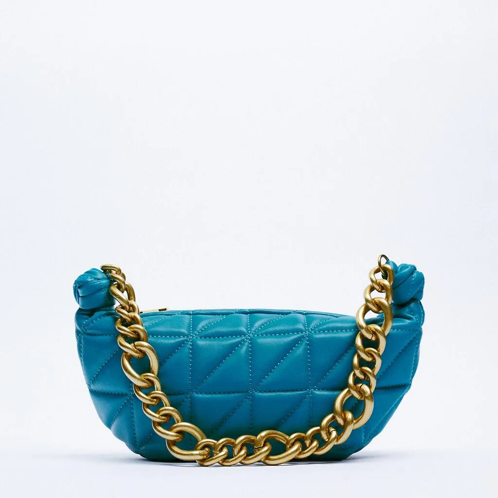 Christmas Gift Designer Soft Leather Bags Women 2021 Fashion Grid Chains Ladies Shoulder Bag Cute Winter Female Hobo Purses and Handbags Dating