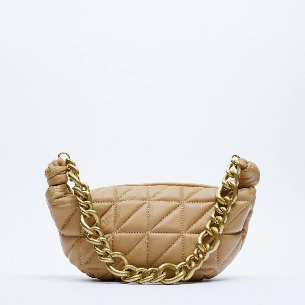 Christmas Gift Designer Soft Leather Bags Women 2021 Fashion Grid Chains Ladies Shoulder Bag Cute Winter Female Hobo Purses and Handbags Dating