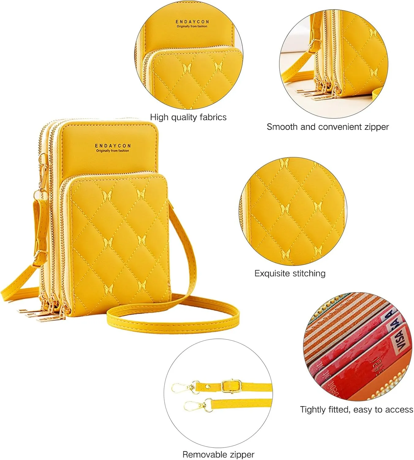 Crossbody for Women, Trendy Small Phone Purse with Secure Card Slots, Lightweight Card wallet