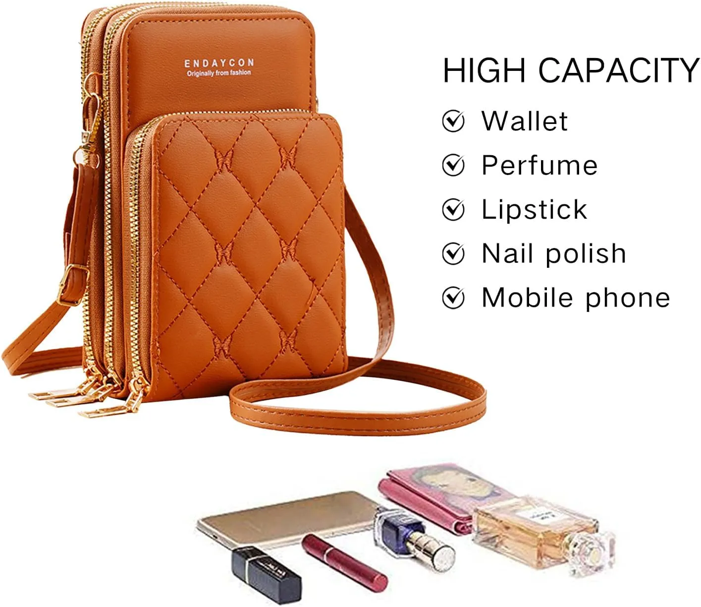 Crossbody for Women, Trendy Small Phone Purse with Secure Card Slots, Lightweight Card wallet