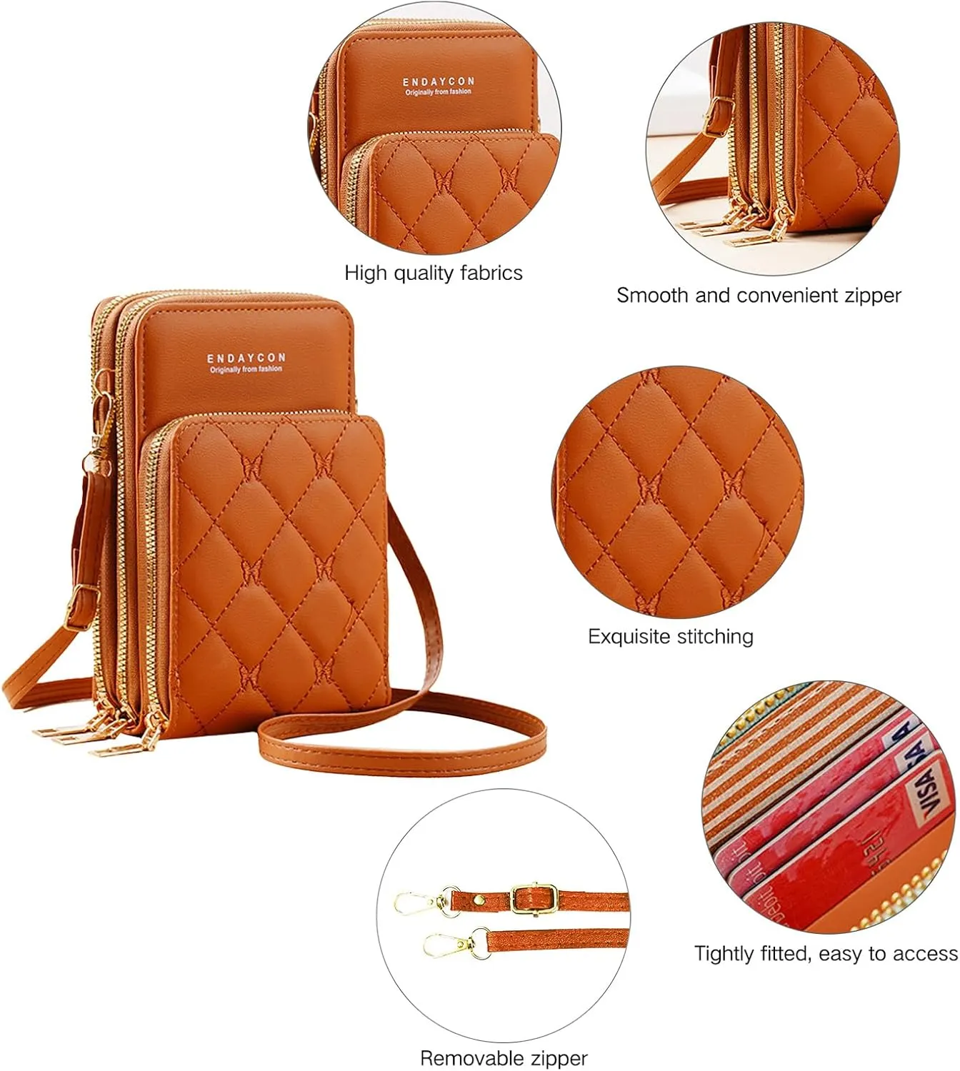 Crossbody for Women, Trendy Small Phone Purse with Secure Card Slots, Lightweight Card wallet
