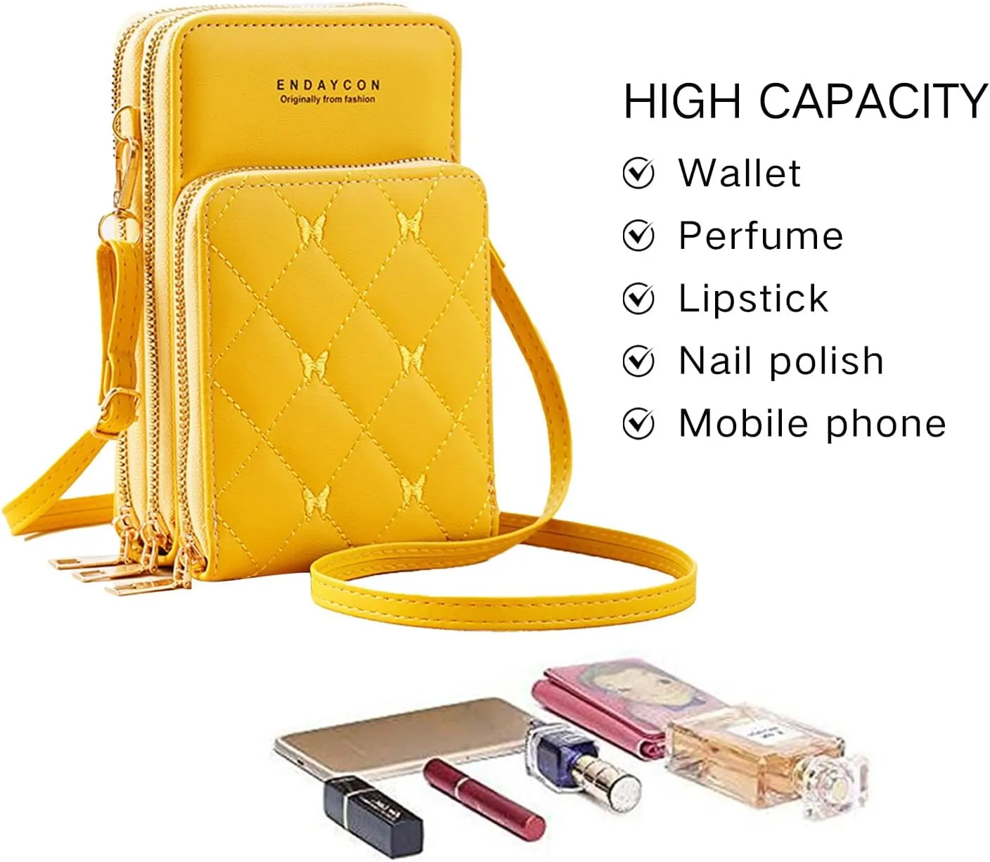 Crossbody for Women, Trendy Small Phone Purse with Secure Card Slots, Lightweight Card wallet