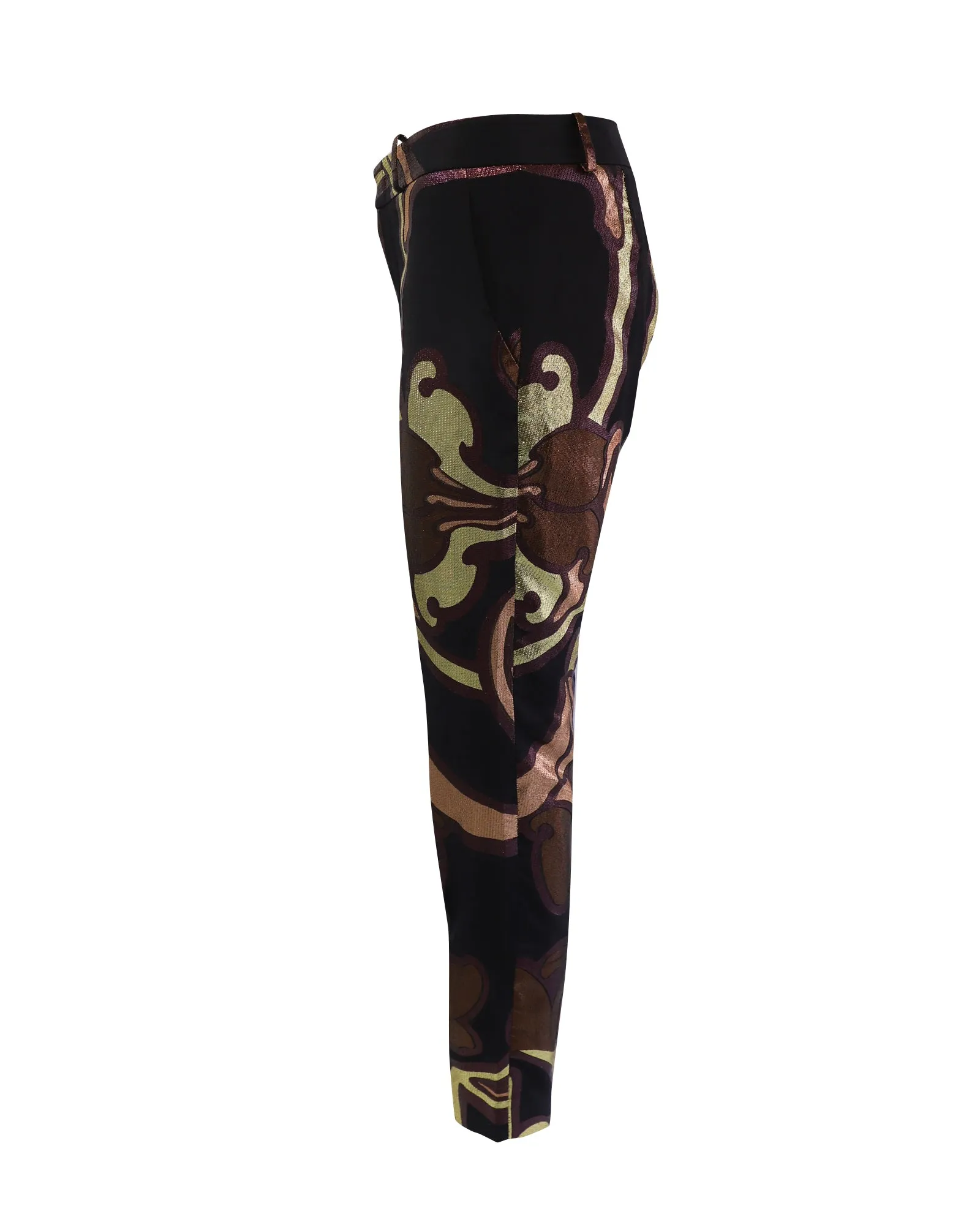 Gucci Art Nouveau Disco Trousers in Multicolor Jacquard Silk