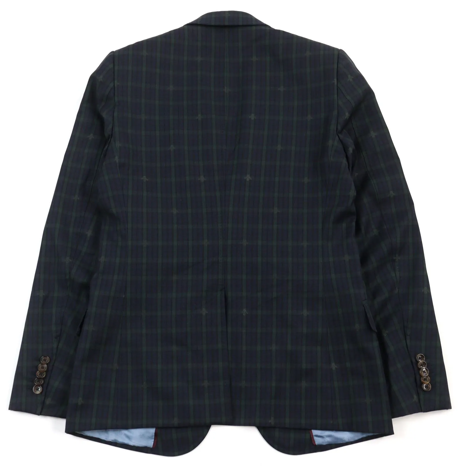 GUCCI tailored jacket 473215 wool Navy Green Check Pattern