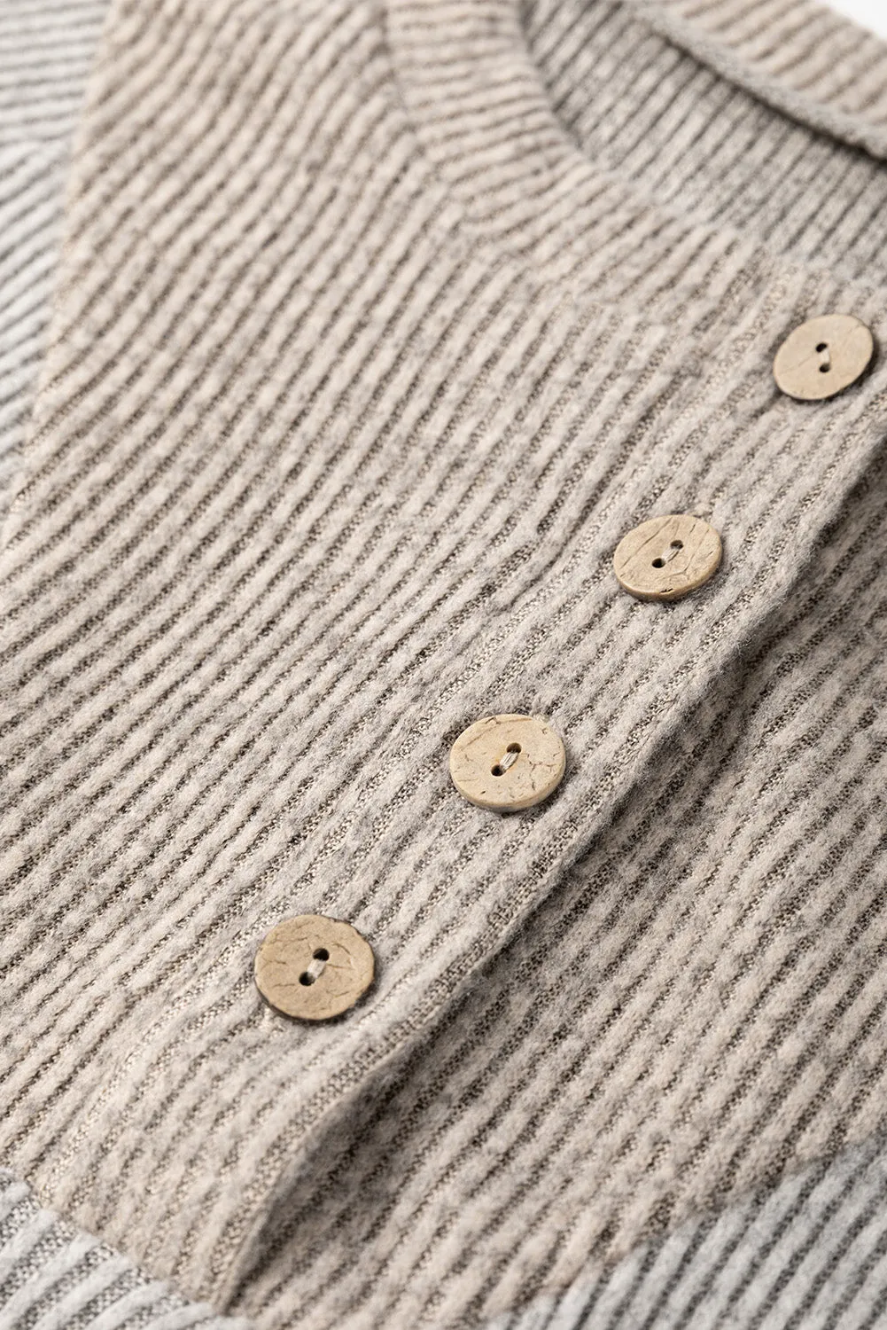 Jet Stream Colour Contrast Ribbed Loose Fit Long Sleeve Top