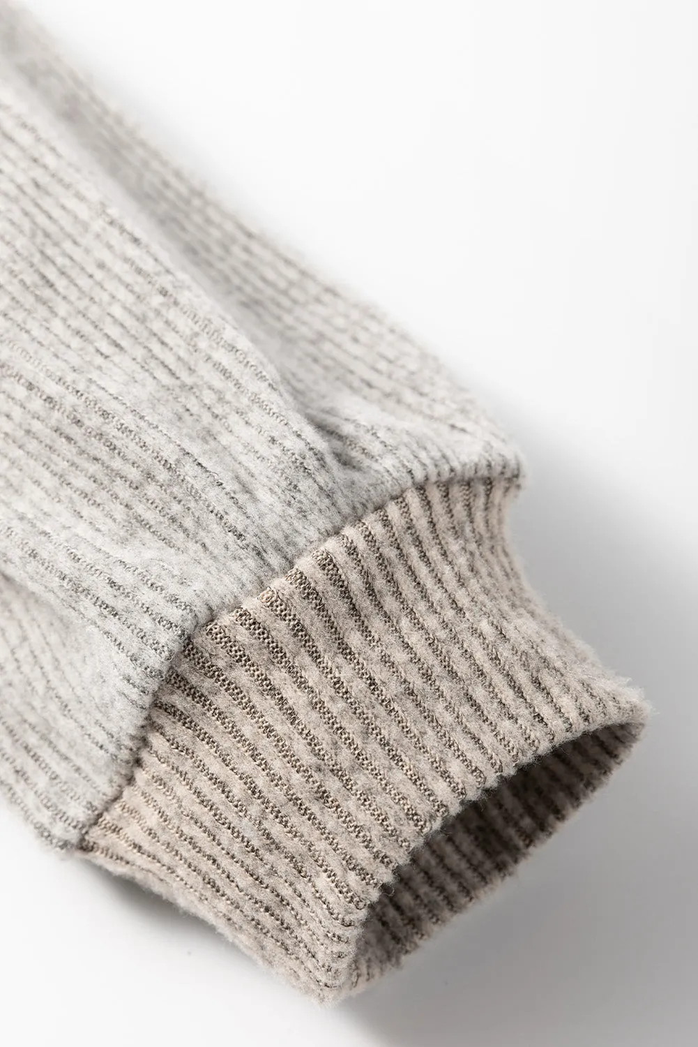 Jet Stream Colour Contrast Ribbed Loose Fit Long Sleeve Top