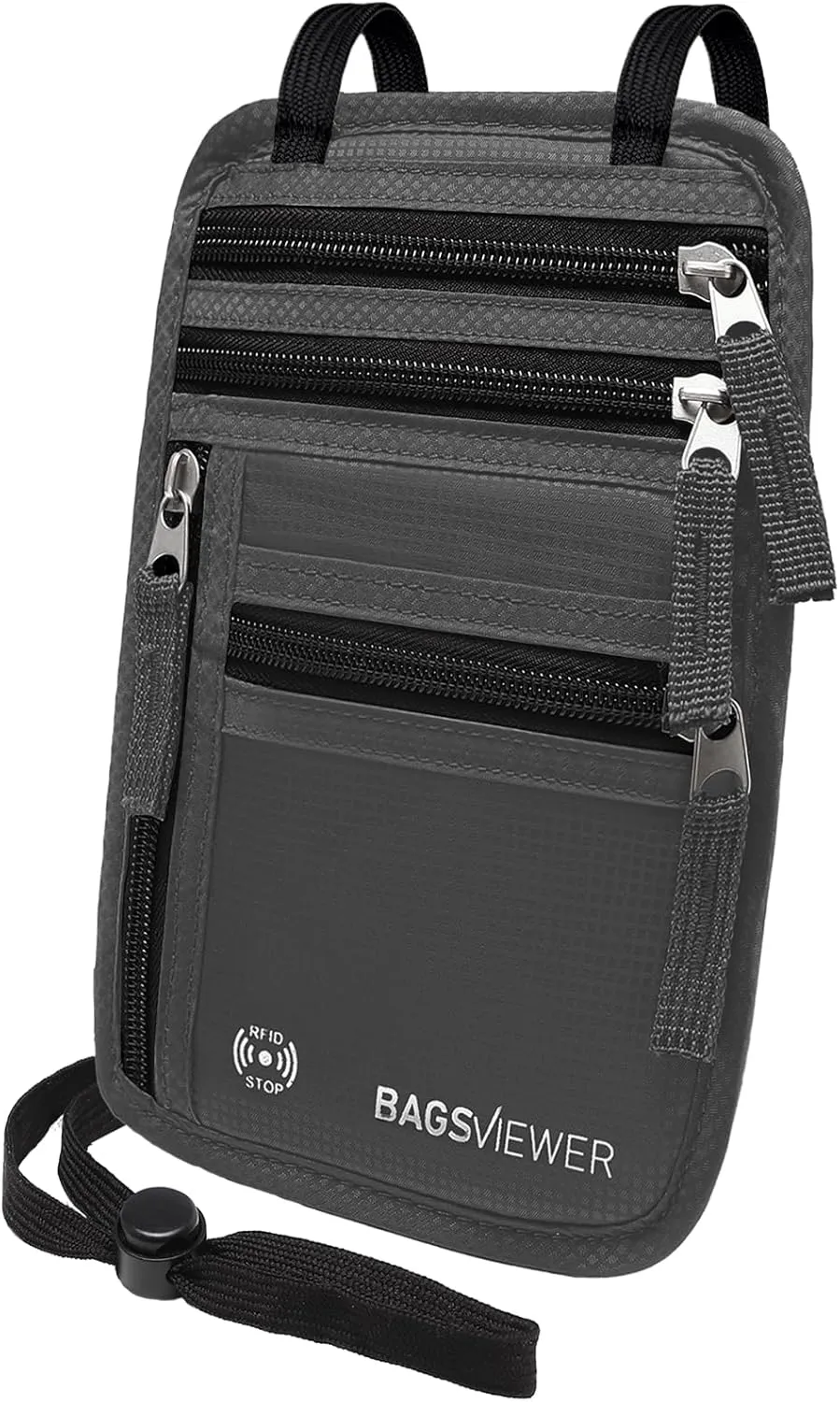 Neck Wallet, RFID Blocking Passport Holder for Travel, Waterproof and Slim Pouch with Adjustable Neck Strap for Men, Women to Secure Cash and Credit Cards, 8" × 8.5"