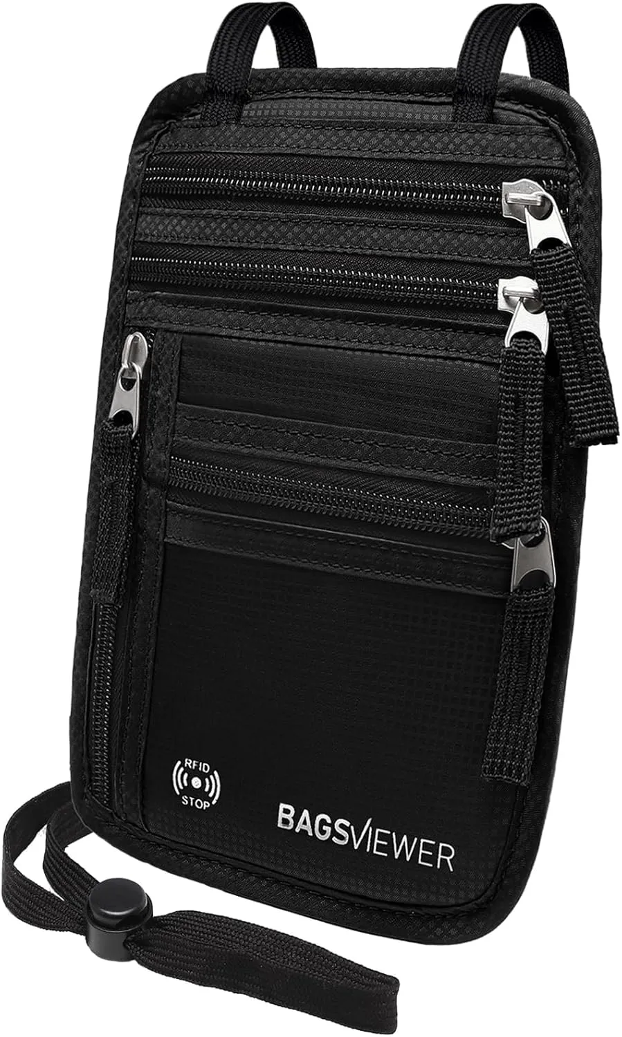 Neck Wallet, RFID Blocking Passport Holder for Travel, Waterproof and Slim Pouch with Adjustable Neck Strap for Men, Women to Secure Cash and Credit Cards, 8" × 8.5"