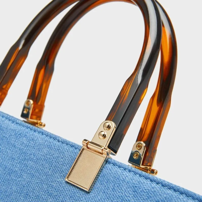 Nivel Blue Denim Tote Bag For Women