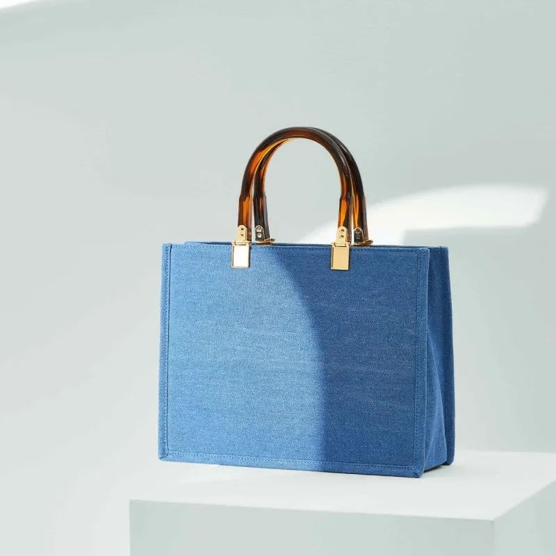 Nivel Blue Denim Tote Bag For Women