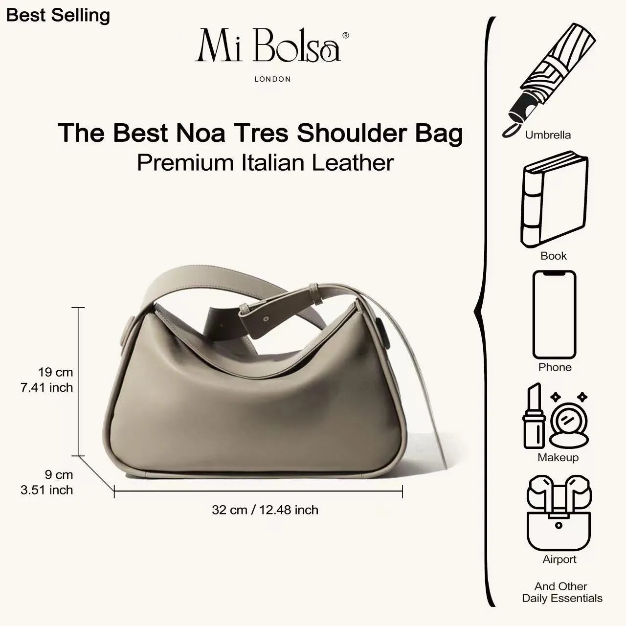 Noa Tres Shoulder Bag - Black