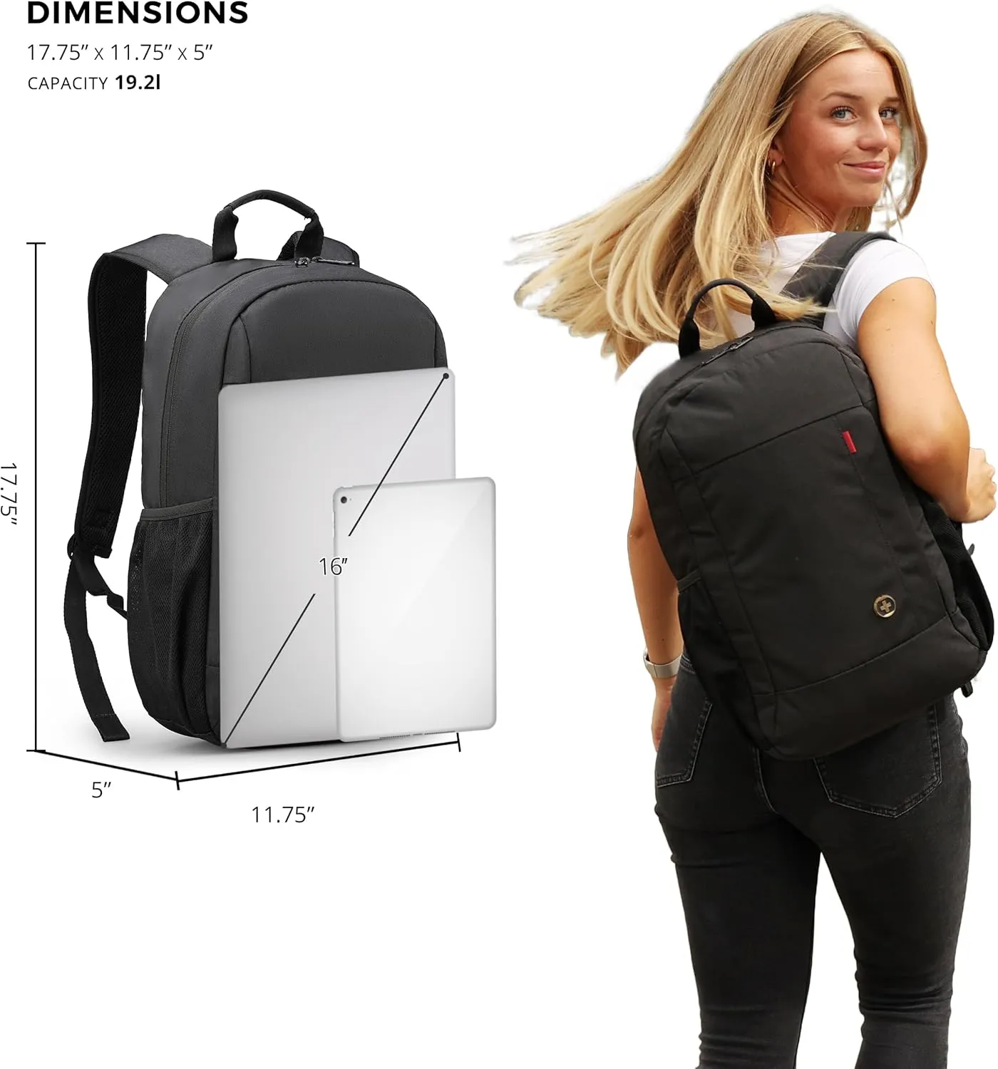 Swissdigital Design Men's Laptop Backpack for College and Business Travel with Integrated USB Charging Port and RFID Protection Fits Laptops up to 15.6 inch
