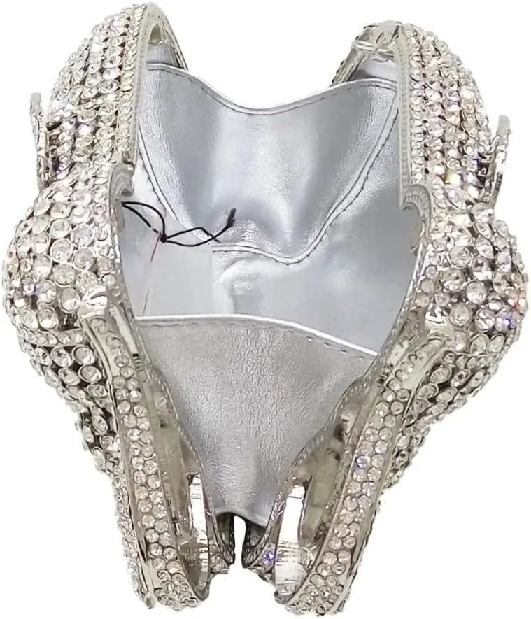 Women Elephant Rhinestone Clutch Bag Sparkly Crystal Evening Bag Luxury Metal Handbag Minaudiere Wedding Party Purse