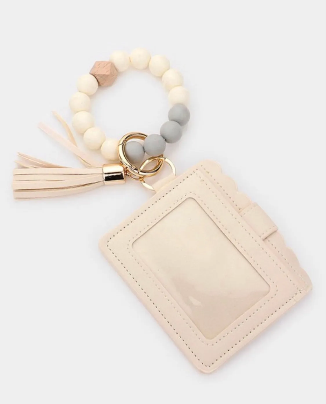Wooden Bracelet Card Holder Key Ring